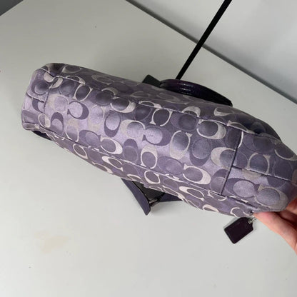 Coach Ashley Large Purple Lilac Signature Monogram Shoulder Bag L1175-F18450