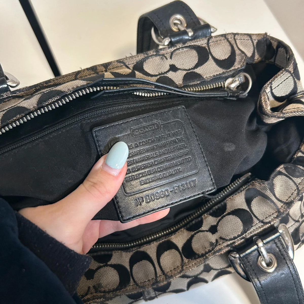 Coach Vintage Black Monogram Shoulder Bag B0960-F13117