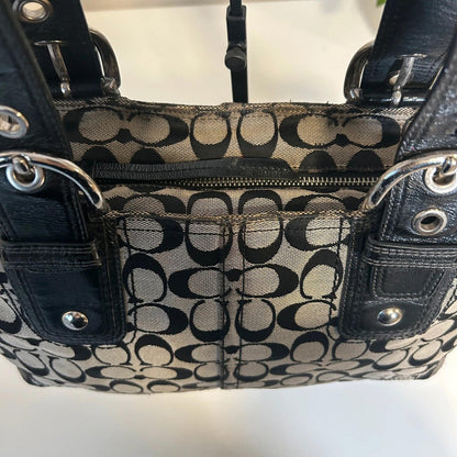 Coach Vintage Black Monogram Shoulder Bag B0960-F13117