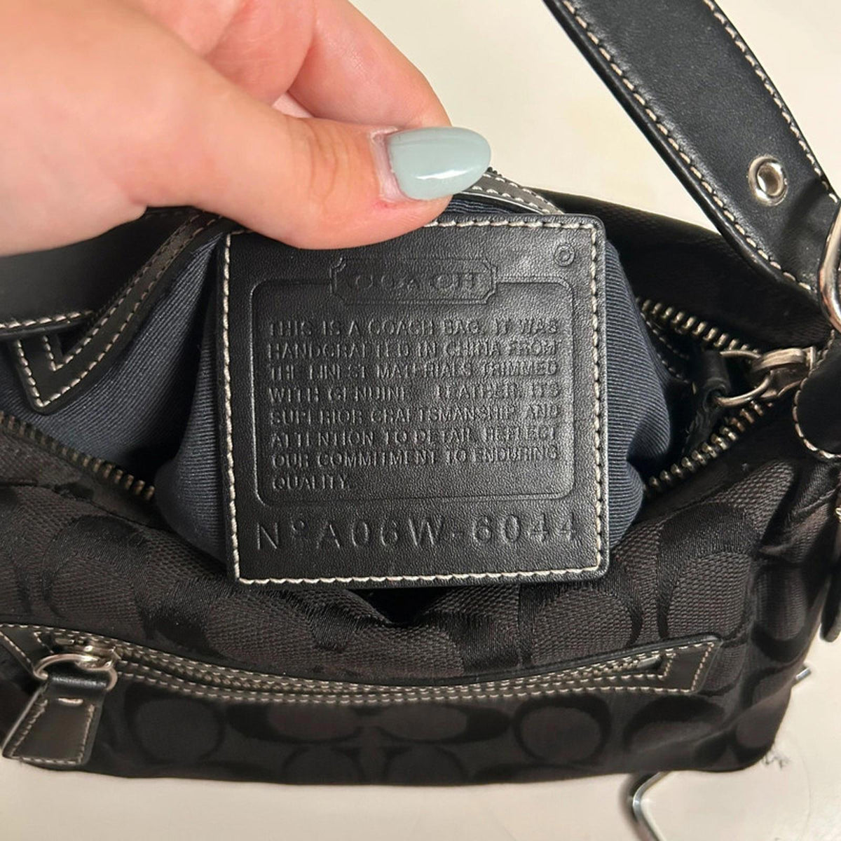 Signature Sufflette Coach Black Monogram Print Handbag A06W-6044