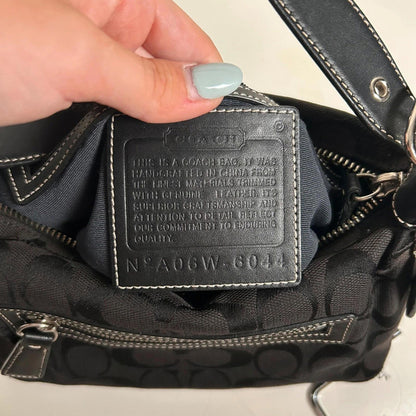 Signature Sufflette Coach Black Monogram Print Handbag A06W-6044