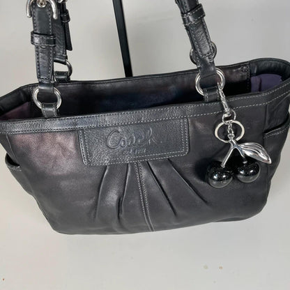 Coach Gallery East West Black Leather Pleated Shoulder Bag Y2K J0920-F13759