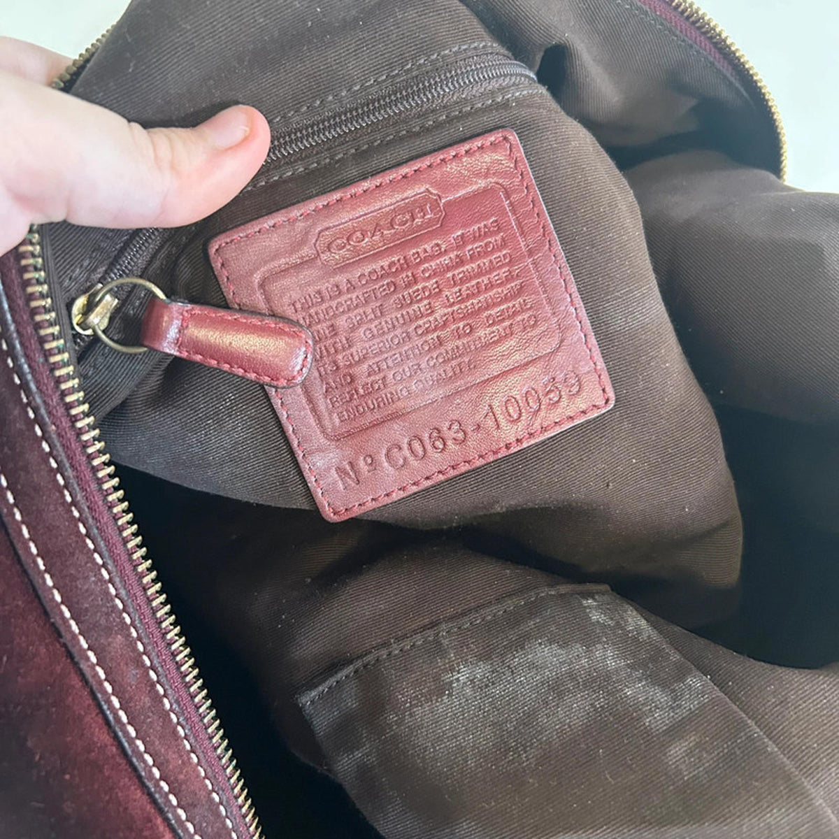 Coach Red Suede Hobo Shoulder Bag C063-10059