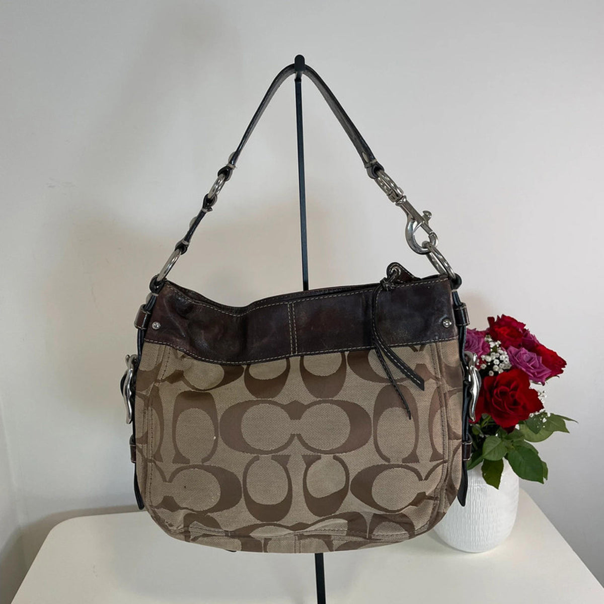 Coach Zoe Medium Brown Buckle Bag M1049-F12657