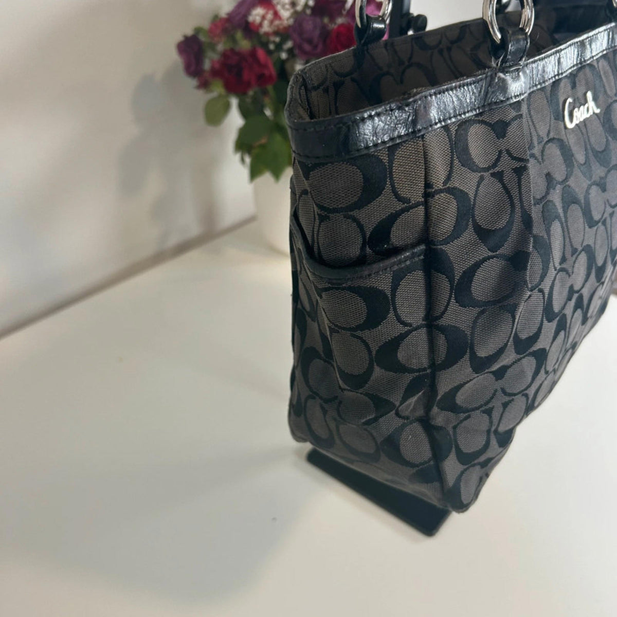 Coach Black Monogram Signature Gallery Handbag Style F1160-F17726