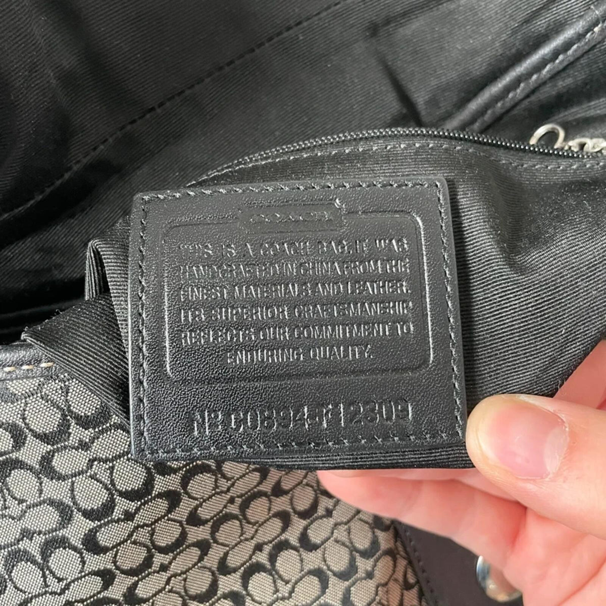 Coach Large Soho Black Signature C Canvas Shoulder Bag C0894-F12309