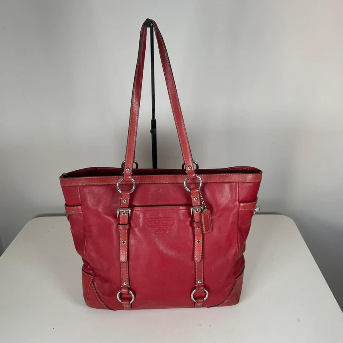 Coach Gallery Cherry Red Leather Shoulder Bag Y2K F0863-F11525