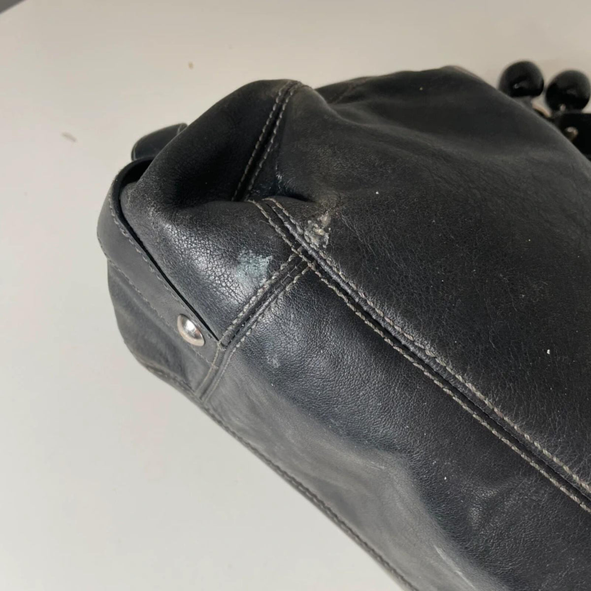 Coach Madison Maggie Black Leather Hobo Shoulder Bag J0982-14336