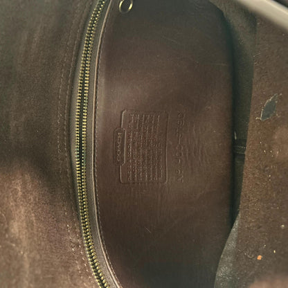 Coach Brown City Leather Shoulder Bag Gold Turnlock - H0C-9790