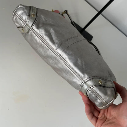 Coach Carly Silver Holographic Shoulder Bag Gold Hardware M0749-11872