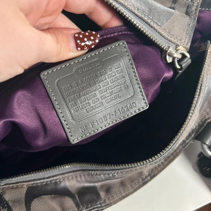 Coach Grey Studded Monogram Shoulder Bag F1067-F15240