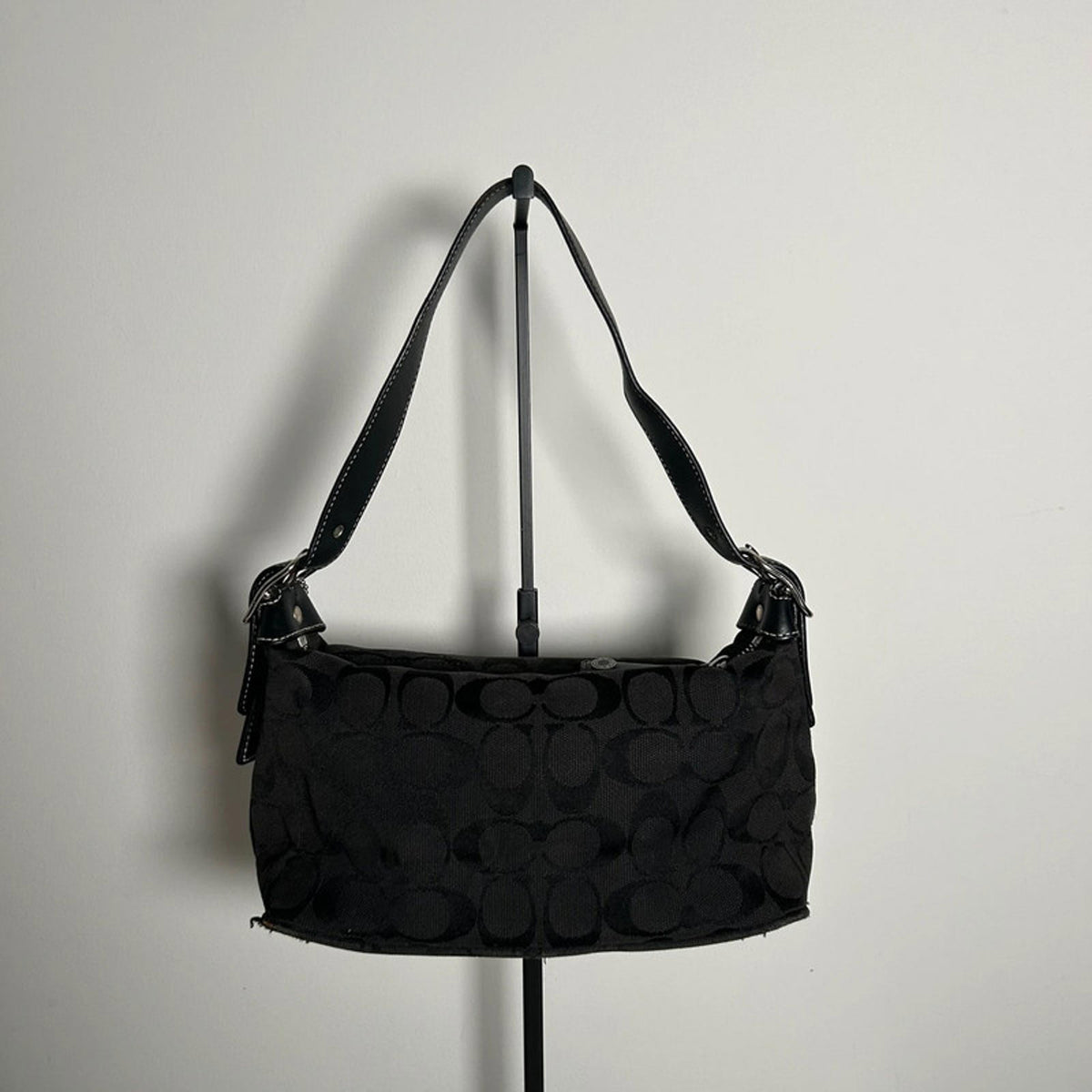 Signature Sufflette Coach Black Monogram Print Handbag A06W-6044