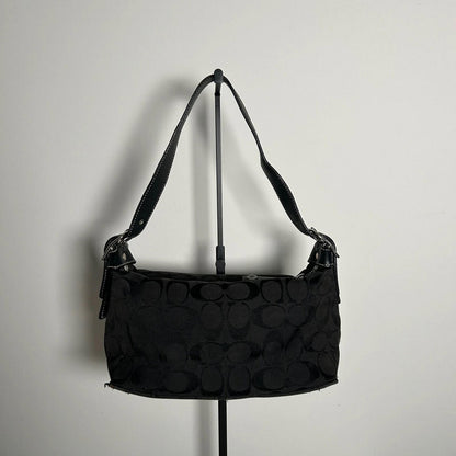 Signature Sufflette Coach Black Monogram Print Handbag A06W-6044