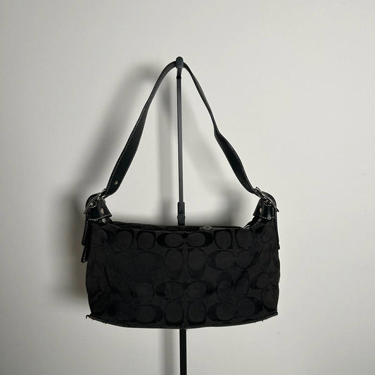 Signature Sufflette Coach Black Monogram Print Handbag A06W-6044