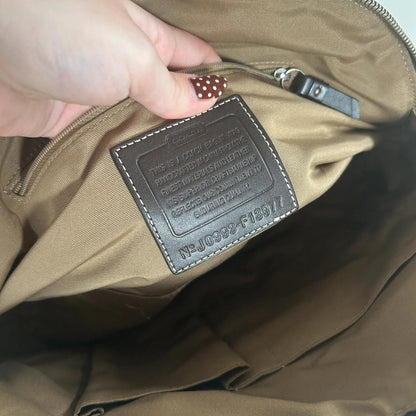 Coach Brown Monogram Hampton Signature Zip Shoulder Bag J0993-F13977