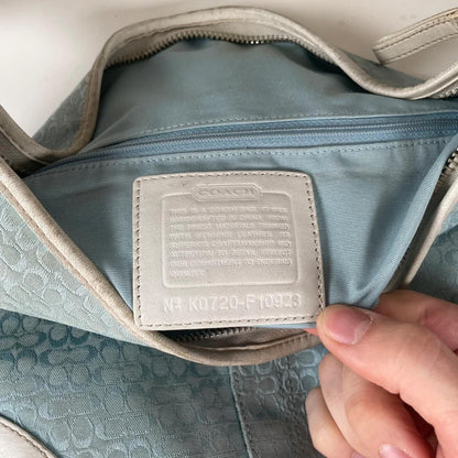 Coach Soho Blue White Signature Monogram Hobo Bag K0720-F10923