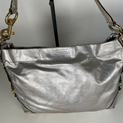 Coach Carly Silver Holographic Shoulder Bag Gold Hardware M0749-11872