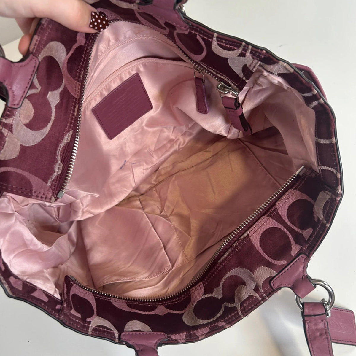Coach Signature Burgundy Vintage Shoulder Bag H1260-F20444