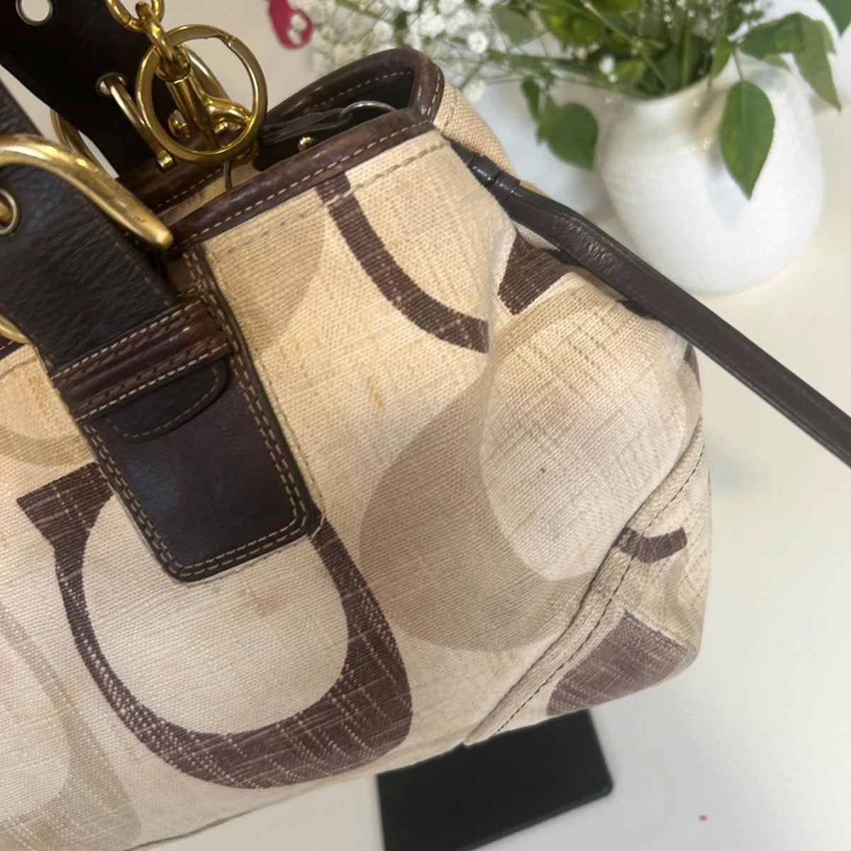 Coach Medium Tonal C Denim Shoulder Bag A0882-12195