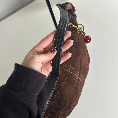 Coach Brown Suede Hobo Shoulder Bag G043-4286