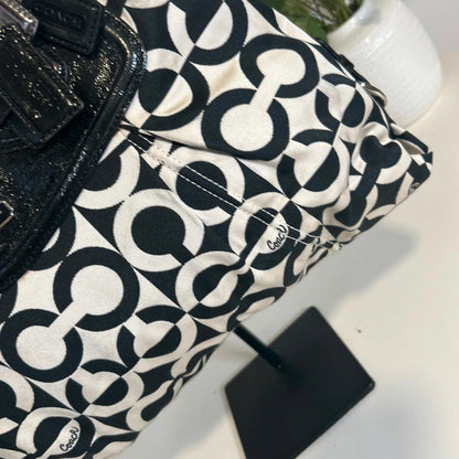 Coach Madison OP Signature Black and White Shoulder Bag K0982-14537