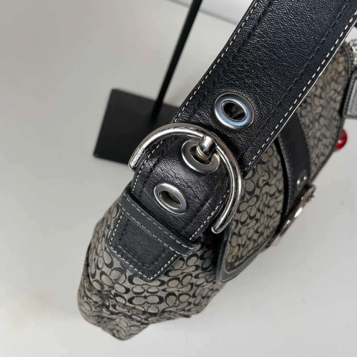 Coach Large Soho Black Signature C Canvas Shoulder Bag C0894-F12309