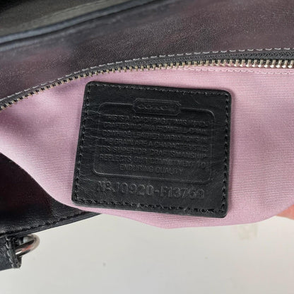 Coach Gallery East West Black Leather Pleated Shoulder Bag Y2K J0920-F13759