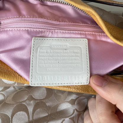 Coach Beige Half Moon Monogram Shoulder Bag Yellow Detail B1182-F16181