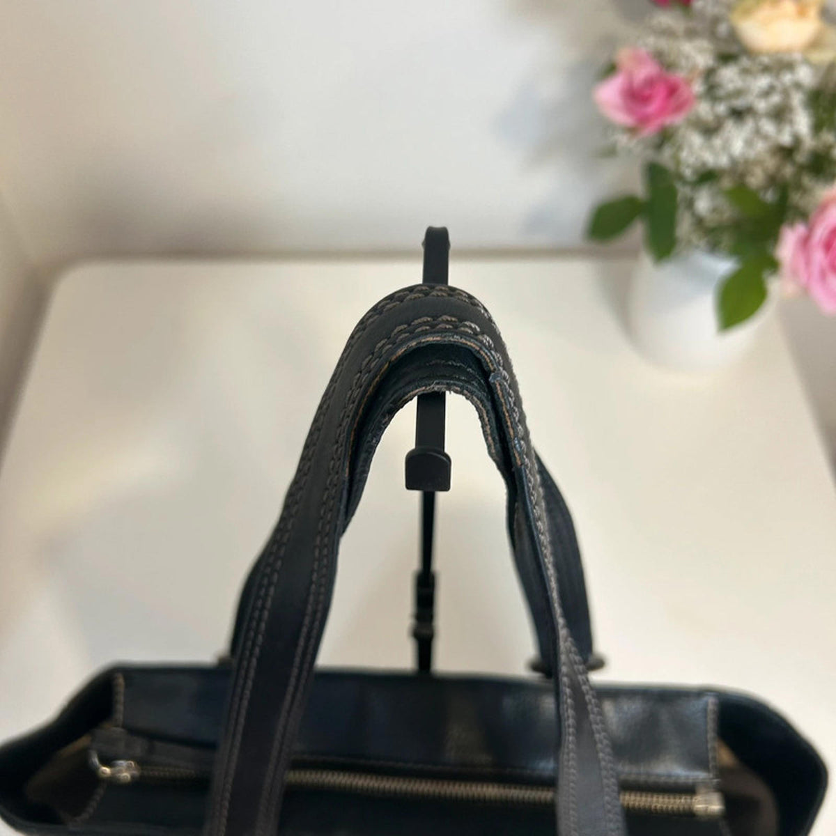 Coach Chelsea Black Pebbled Leather Buckle Tote Shoulder Bag F6981-F12339