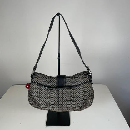 Coach Large Soho Black Signature C Canvas Shoulder Bag C0894-F12309