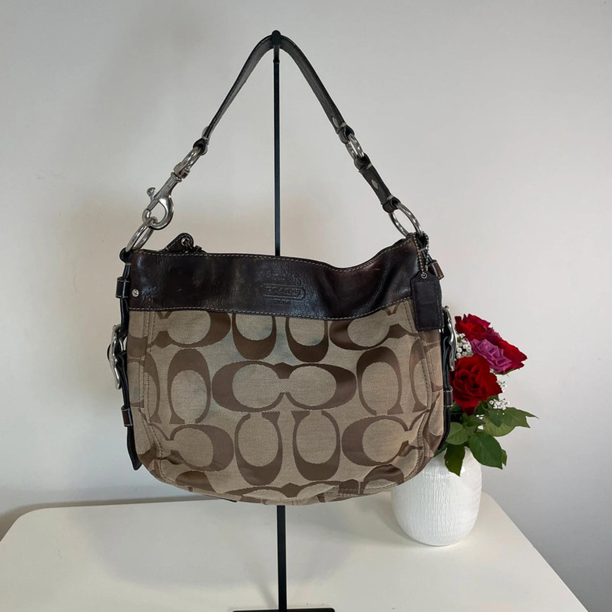 Coach Zoe Medium Brown Buckle Bag M1049-F12657